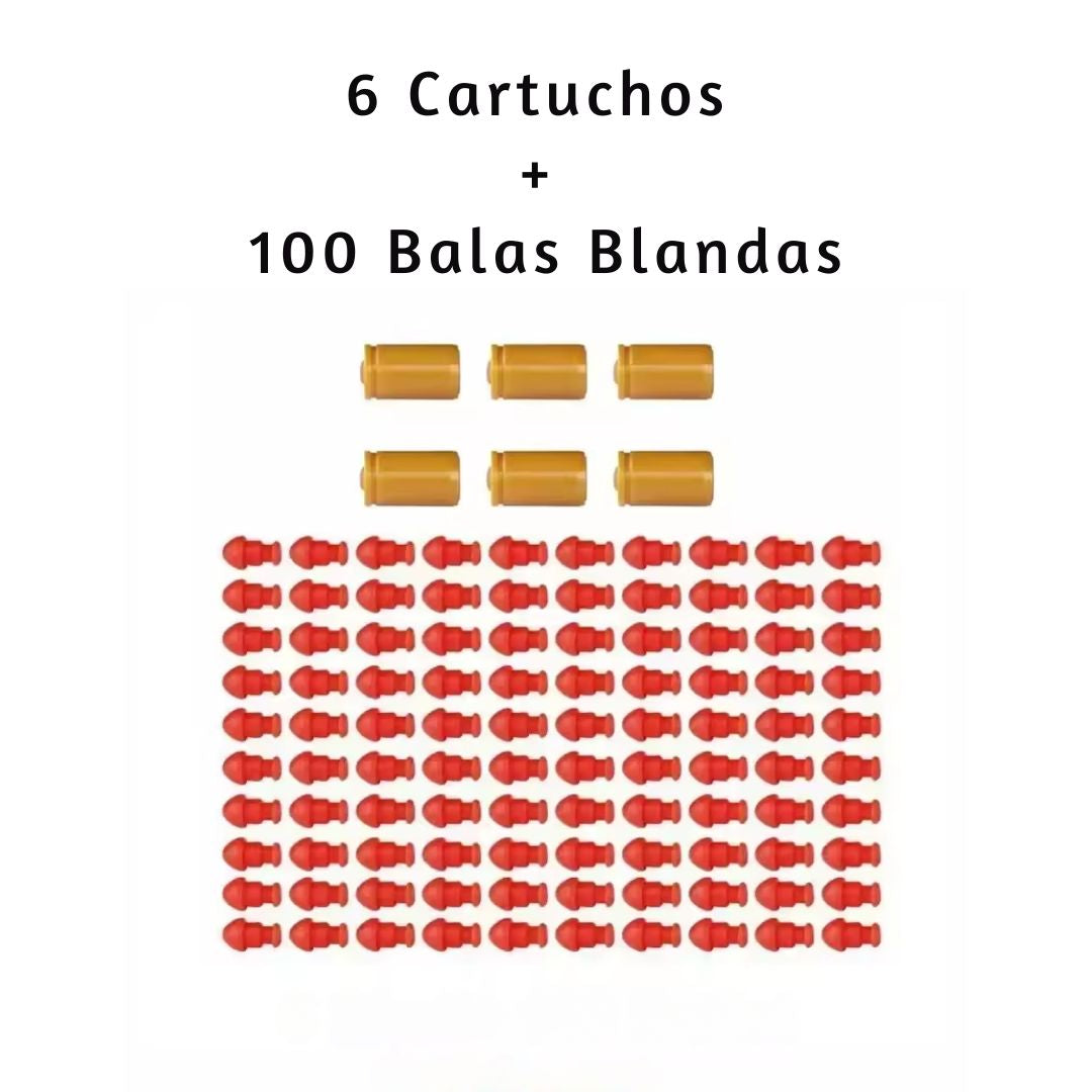 6 Cartuchos + 100 Balas blandas